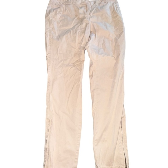 LOFT Light Beige/Pink Cropped Pants with Zipper Ankles - Picture 2 of 5